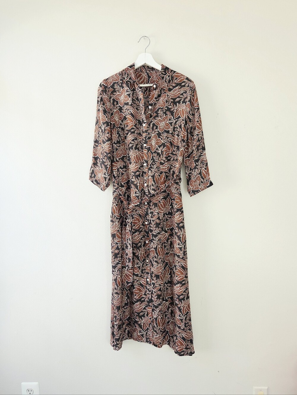 J. McLaughlin Paloma Silk Blend Shirt Midi Dress Size Small